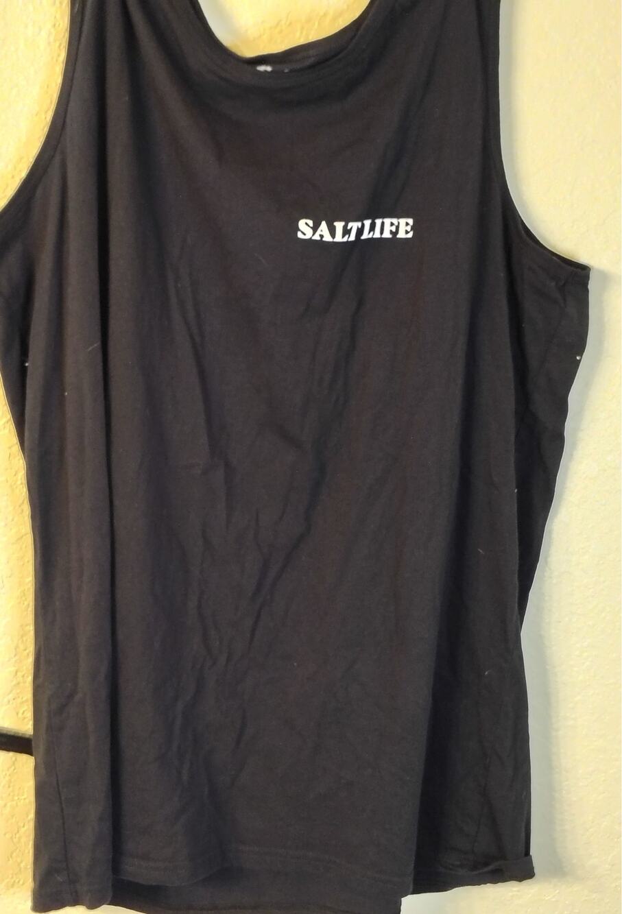 Salt Life Men’s 2XL Big & Tall United We Fish Graphic Tank Top Black EUC